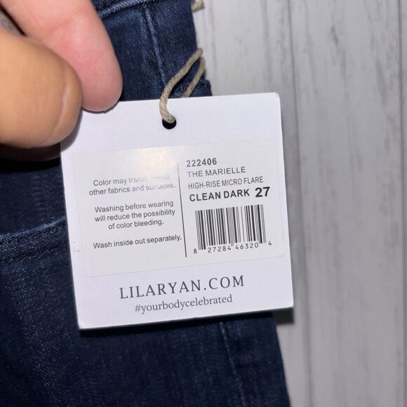 Womens Size 27 Lila Ryan Marielle High Rise Micro Flare Clean Dark NWT - Picture 3 of 6